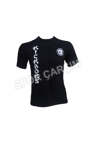 Spor_Carsim Kickboks Tişörtü,Likralı Penye Kumaş Siyah S,M,L,Xl