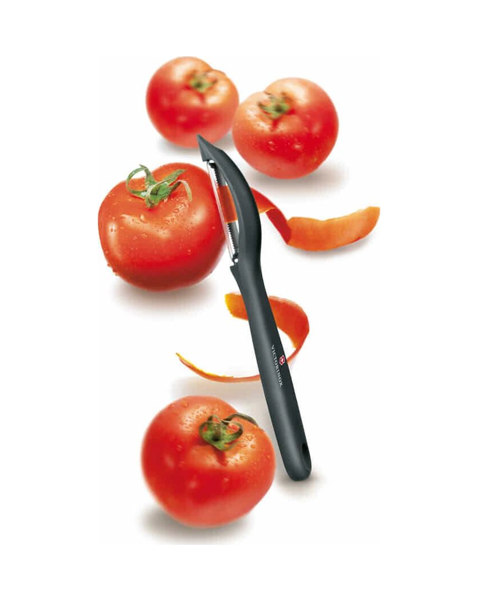 Victorinox Domates Soyacağı - 10 Cm Düz 8 Cm Tırtıklı Sebze Meyve Bıçağı 3lü Set Siyah