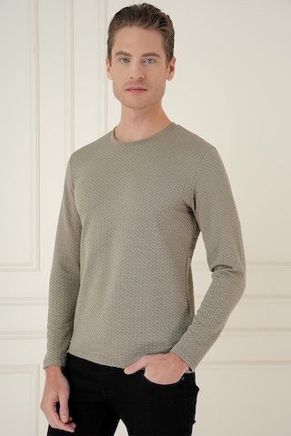 Efor Ts 889 Slim Fit Gri Spor T-shirt Gri