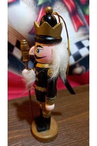 Kuşun Asker/fındıkkıran Ahşap 13 Cm Siyah