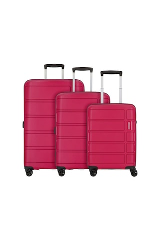 American Tourister Summer Splash 3'lü Valiz Seti, Tsa Kilitli, 4 Tekerlekli Pembe