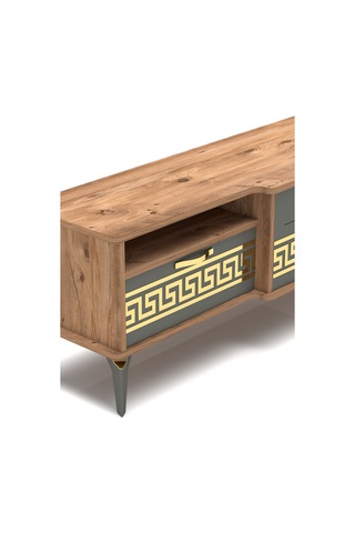 Tv Sehpası Tv Ünitesi Vera Atlantik Çam Antrasit Çizgili 5051 Çok Renkli