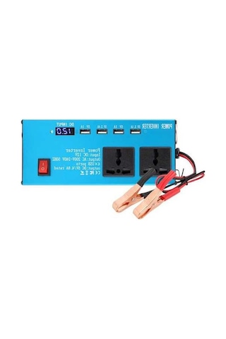 Supermarket1 Tüm Araba İhtiyaçlarınız İçin 12v Dc-220v Ac Dönüştürücü, 200w Güç İndüktör, 9 Güvenlik, Usb Çıkışlı, Dijital Göstergeli