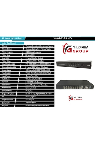 Dahua 16 Kameralı 2 Mp Ahd Güvenlik Kamera Sistemi