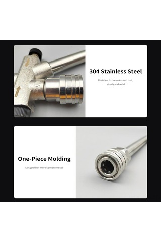 Singree "304 Paslanmaz Çelik Çift Uçlu Basınçlı Yıkayıcı Aksesuarı - 5 Nozul Ve Köpük Tabancası Bağlantısı"