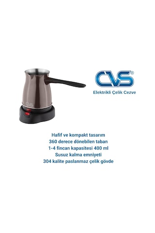 Cvs DN 19833 Elektrikli Çelik Cezve