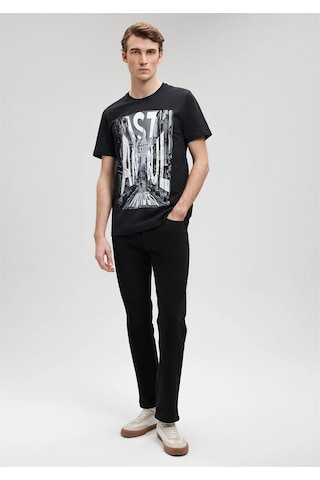 Mavi M067053-900 Siyah Erkek Regular Galata İstanbul Baskılı T-shirt Siyah