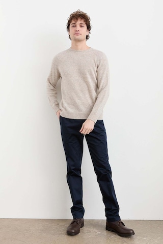 Desen Triko Erkek Sıfır Yaka Basic Yün Kazak 23525 V.bej Bej