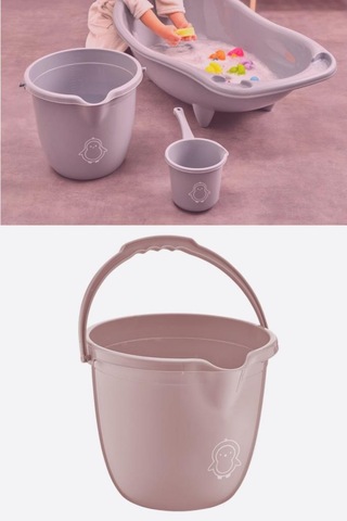 Flosoft Bebek Banyo Kovası, Saplı Oluklu Çok Amaçlı Kova 13 Litre 001