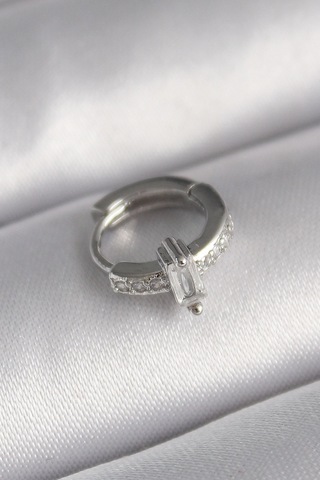 316l Çelik Gümüş Renk Zirkon Taşlı Tragus Piercing Diğer 64236735
