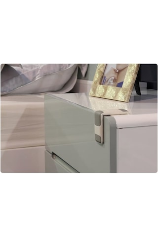 Çift Emniyetli Çekmece Kilidi- Gri