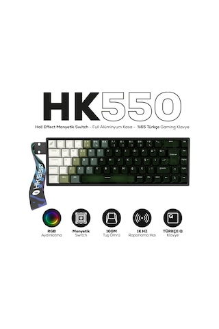 Hawk Gaming Hk550 Hall Effect Manyetik Switch Rapid Trigger Rgb Ckckhwk0035