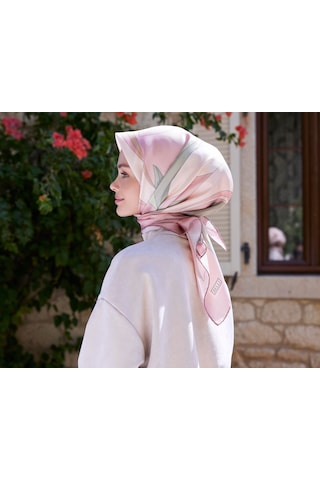 Belli Twill İpek Eşarp 4035-11 Pudra Pembe