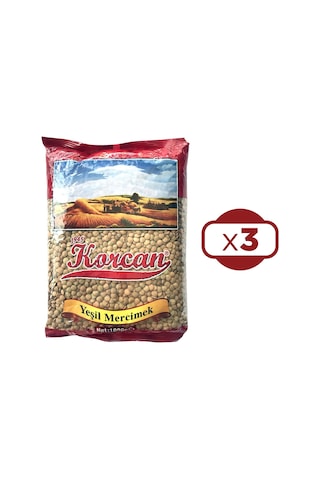 Korcan Yeşil Mercimek 3 x 1 KG