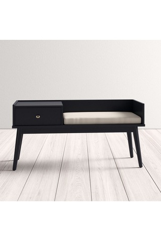 Skyler Siyah Ahşap Benç