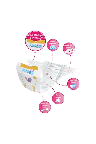 Paddlers Bebek Bezi 2 Numara Mini 44 Adet (3-6 Kg) Eko Paket