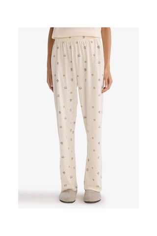 Defacto Pijama Takımı Kısa Kollu Üst Alt G3116ax26sper98 Ekru-er98