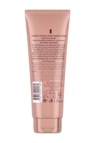 Elidor Superblend 1 Minute Onarıcı Süper Saç Bakım Kremi Güçlü ve Parlak 170 ml x 2 Adet