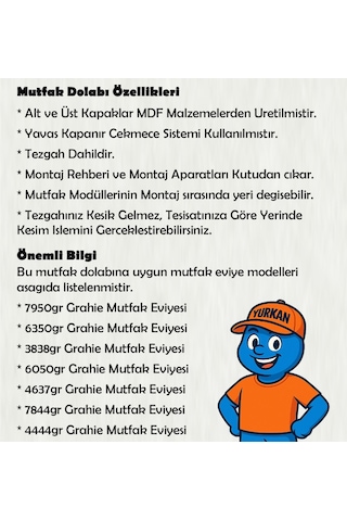 240 Cm Mutfak Dolabı Mdf Kapak Tezgah Dahil Yrkn240 99 Siyah