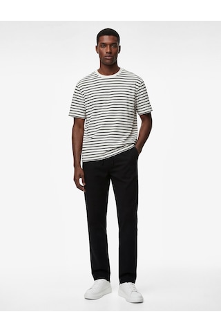 Koton Pamuklu Cepli Straight Fit Beli Bağcıklı Düğmeli Pantolon Siyah 6sam40018hw Siyah