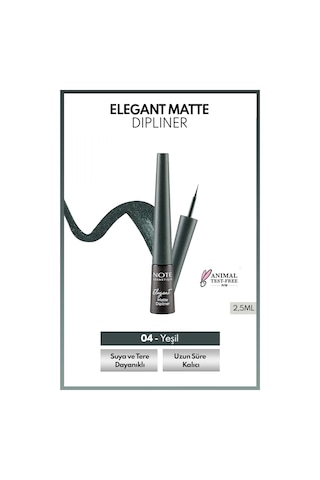 Note Cosmetique Elegant Matte Dipliner Waterproof Suya Dayanıklı - 04 Ocean Green - Yeşil