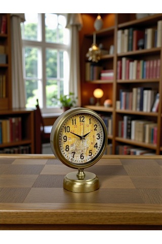 Antique Touch 25x20 Eskitme Metal Masa Saati Çok Renkli