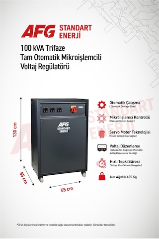 100 Kva Trifaze Tam Otomatik Mikroişlemcili Voltaj Regülatörü