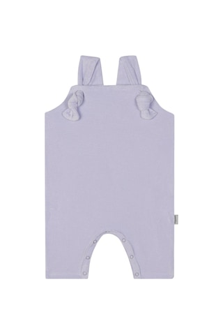 Antebies Organik Lila Kadife Ayarlanabilir Askılı Alttan Çıtçıtlı Kız Bebek Salopet Mor