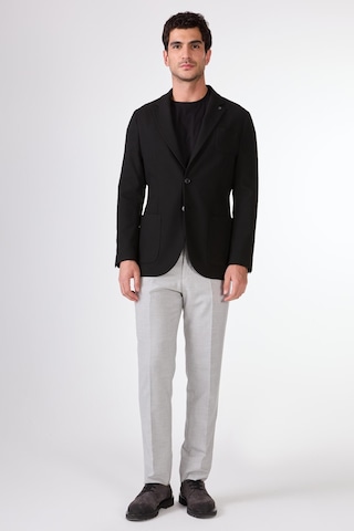 Dufy Siyah Balıksırtı Erkek Ceket - Slim Fit Siyah