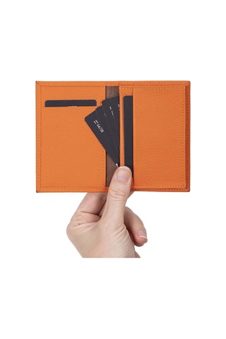 Bloominbag Bloomcard Verta Burnt Orange Hakiki Deri Dikey Kartlık Turuncu
