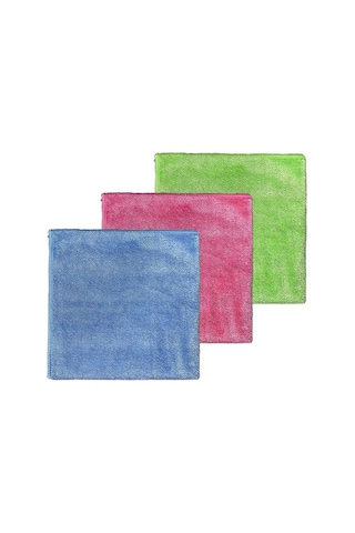 Silver Home Extra Parlak Doku Mikrofiber Temizlik Toz Cam Bezi - 300 Gsm - 40x40 Cm. - 20 Adet Karışık
