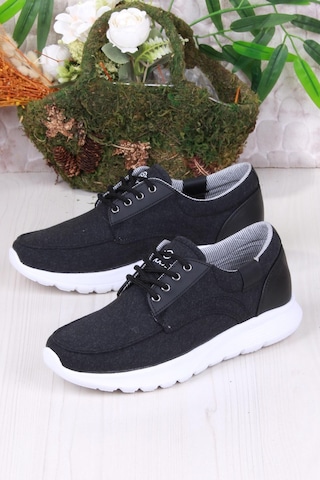 Fort Dks 020 Hafif Rahat Keten Sneaker Erkek Ayakkabı Siyah - Beyaz