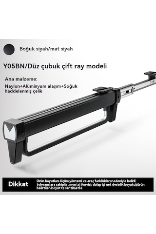 Gardırop Gardırop Çekmece Pantolon Askısı Teleskopik Sönümleme Sürgülü İtme-çekme Askısı Siyah