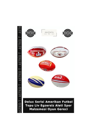 Delux Serisi Amerikan Futbol Topu Liv Egzersiz Aleti Spor Malzemesi Oyun Gereci Çok Renkli