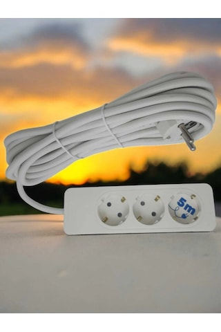 Asyagrup Seldur Üçlü Çocuk Korumalı Grup Priz 5 Metre Kablolu