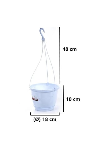 Omnipazar So-sm01 Safir Makrome Askılı Balkon Saksı 1,7 Lt Beyaz 6 Adet