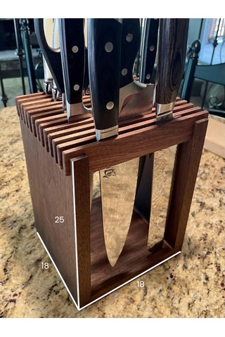 Modern Tasarım Masif Ahşap Bıçak Bloğu - Esnek Bıçak Stand