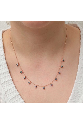 Artsmagazinmücevher Gümüş Mistik Topaz Taşlı Rose Şans Kadın Kolye