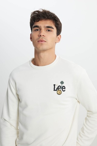Lee Regular Fit Normal Kesim Bisiklet Yaka Ekru Sweatshirt L242503104 Ekru