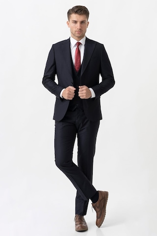 White Stone Piacenza Ty2002 Slim Fit 6 Drop Düz Takım Elbise Laci - 58 Lacivert