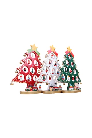 Wezone "ahşap Noel Ağacı Dekoru - 10.62 İnç Asılı Süslemeli İç/dış Mekan Parti Süsü" Beyaz