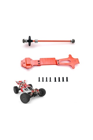 Youtek Wltoys 1/14 144001 İçin Alüminyum Orta Şaft Ve 2. Kat Plaka Yükseltme Seti Kırmızı