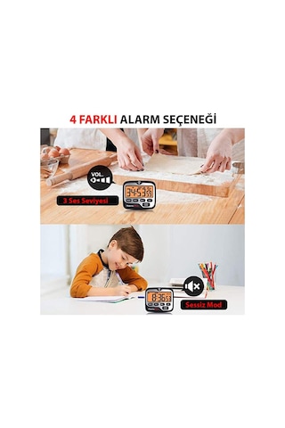 Thermopro TM01 Alarmlı Işıklı Kronometre, Geri Sayım Sayacı