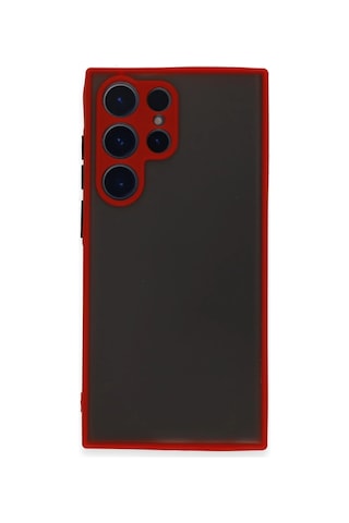 Newface - 329 - Samsung Galaxy S22 Ultra Kılıf Montreal Silikon Kapak - Csmo-tex - - Kırmızı