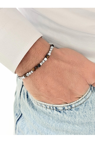 Gümüş Ve Kahverengi Deri Ve Çelik Erkek Bileklik Frj10128b-e 2 Yıl Garantili Hediye Paketli Gümüş Kahverengi