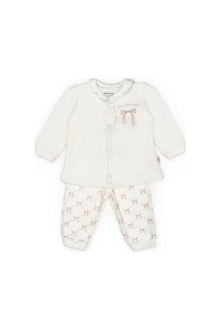 Bebek Alt Üst Takım %100 Organik Pamuk , Bebek - Yenidoğan- Csy8158 Pudra