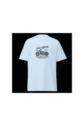 Wildstyle Full Speed Speedway Racing Motosiklet Vintage Yarış Baskılı Unisex Bisiklet Yaka Pamuklu Tişört - Be