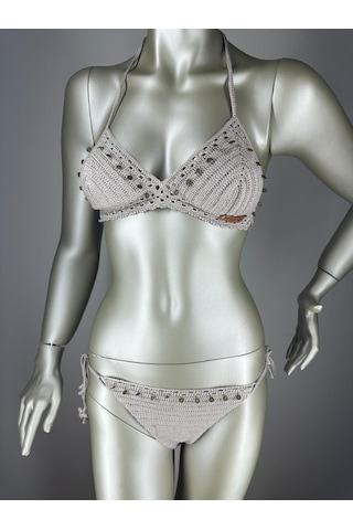 İvita Pul Detaylı Çok Tarz El Yapımı Tığ Örgüsü Bikini