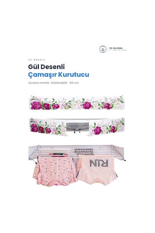 Fd Global Gül Desenli Duvara Monte Katlanır Çamaşır Kurutma Askısı 80 Cm Balkon Askılık Pembe Pembe Fd Global Gül Desenli Duvara Monte Katlanır Çamaşır Kurutma Askısı 80 Cm Balkon Askılık Pembe Pembe
