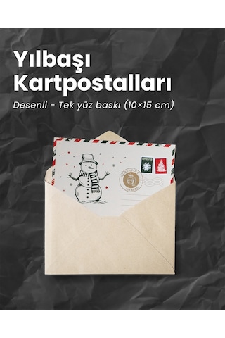 Yılbaşı Kardan Adam Kartpostal Ve Zarf Seti, Yeniyıl, Noel, Tebri
